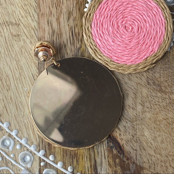 Two Tone Round Drop Earrings - Picture 4 of 4